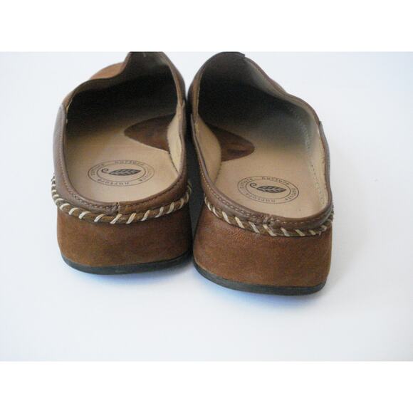 NURTURE RUST BROWN 2 TONE LEATHER MULE CLOG SHOE SZ 7.5M MADE IN BRAZIL - Picture 3 of 7